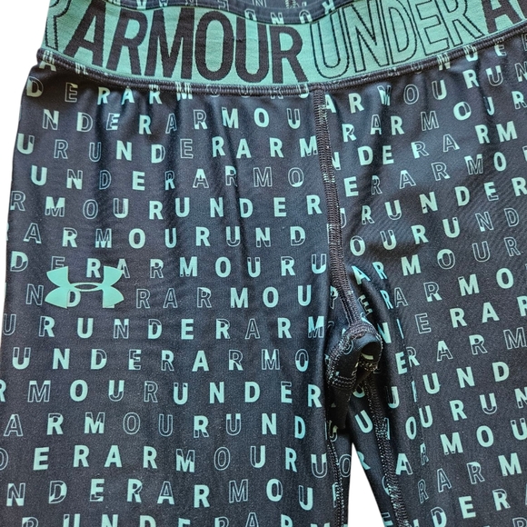 Under Armour heatgear ankle leggings girls size XL Blue cropped athletic EUC - Picture 4 of 6